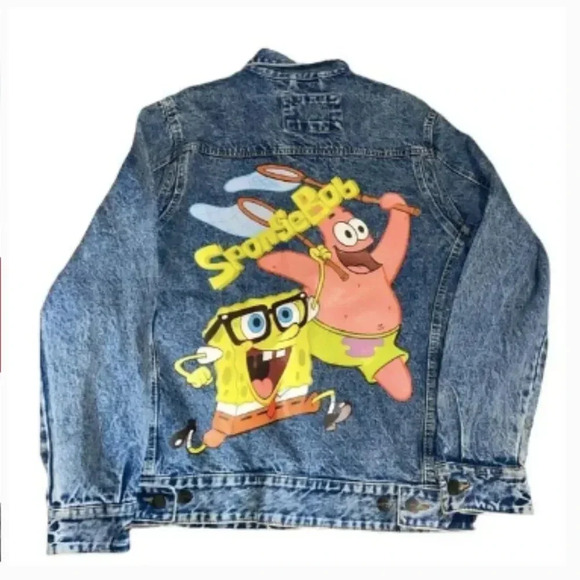 SpongeBob Members Only Jean Jacket - Picture 1 of 9